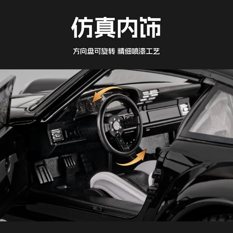 1:22 Scale RWB 993 Diecast Model Car with Light Sound Pull Back Replaceable Rear Wing Collectible Gift for Hobbyists view 3