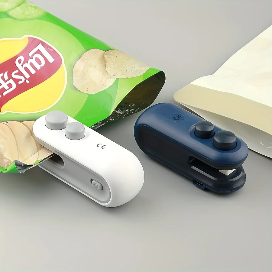 Snack Bag Sealer with Built-in Magnetic USB Rechargeable Battery Portable Mini Picnic Travel Sealer Hand Pressed Plastic Sealer