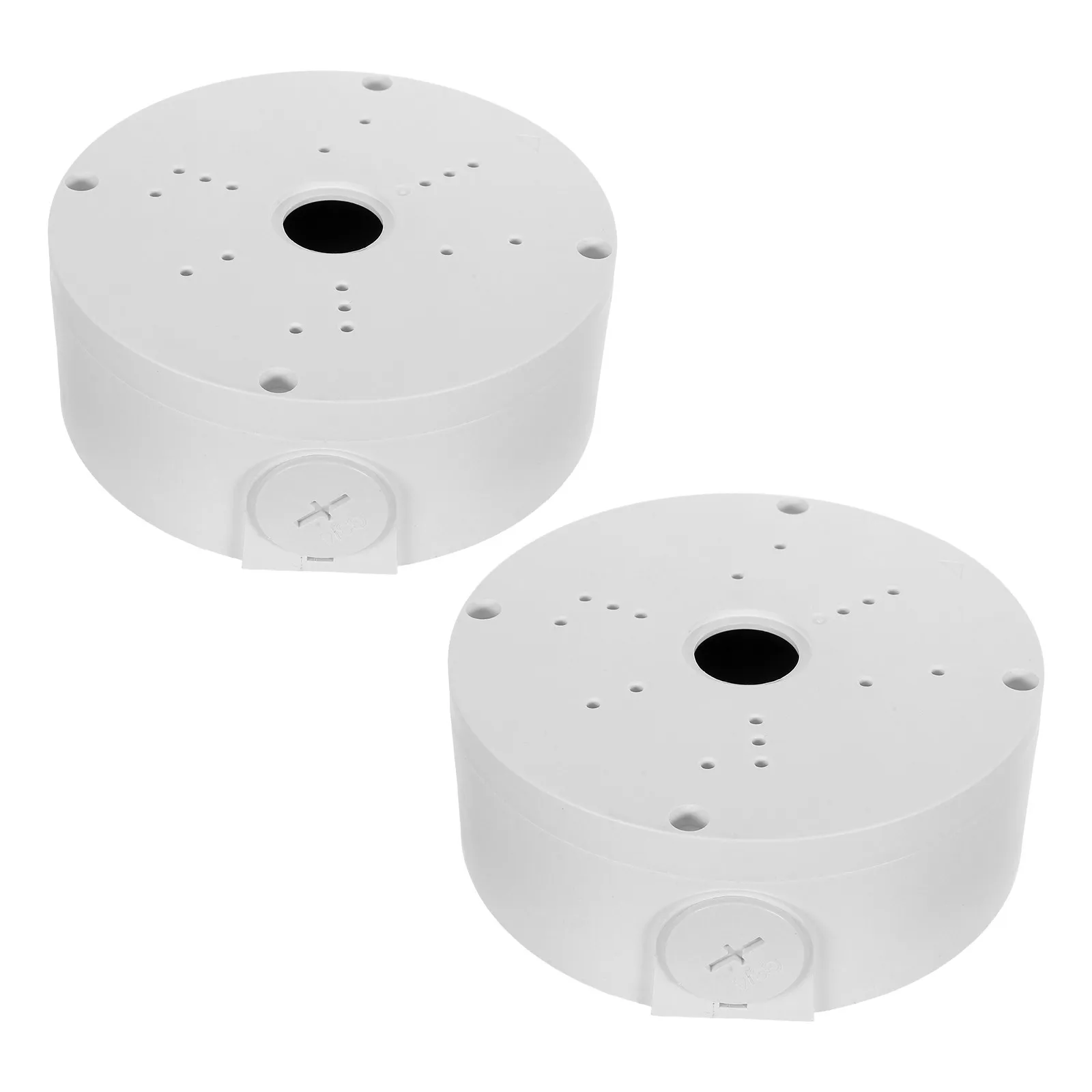2Pcs Round Junction Box Waterproof Mount Outdoor Security Camera Cable Organizer Plastic Box for Dome Bullet Ip Camera Wire