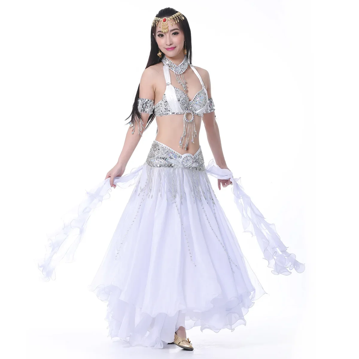 Trajes de dança do ventre saias de dança roupas elf fada longo maxi senhora feminino sexy oriental profissional palco mostrar sem cinto