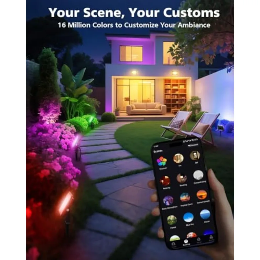 Christmas LED Flood Light 30W RGBCW Dimmable Outdoor Smart Lights Color Changing LED Light with Remote and APP Control Waterpro