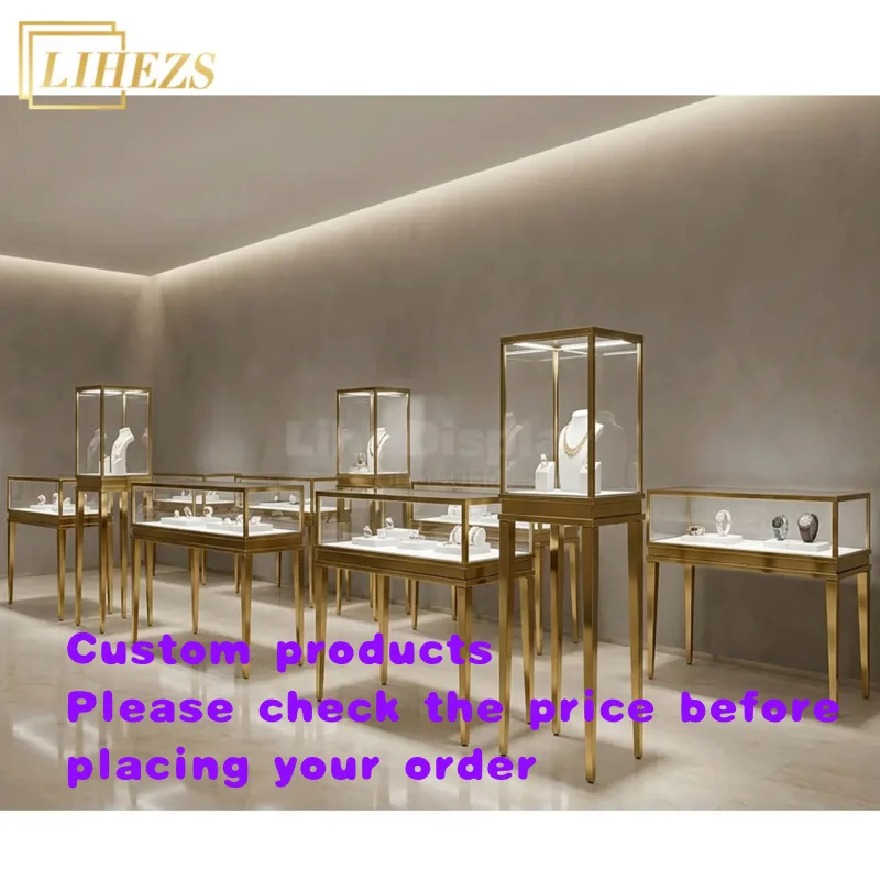 custom.Modern White and Jewelry Display Countertop Cases Illuminated Glass Display Cabinet Jewellery