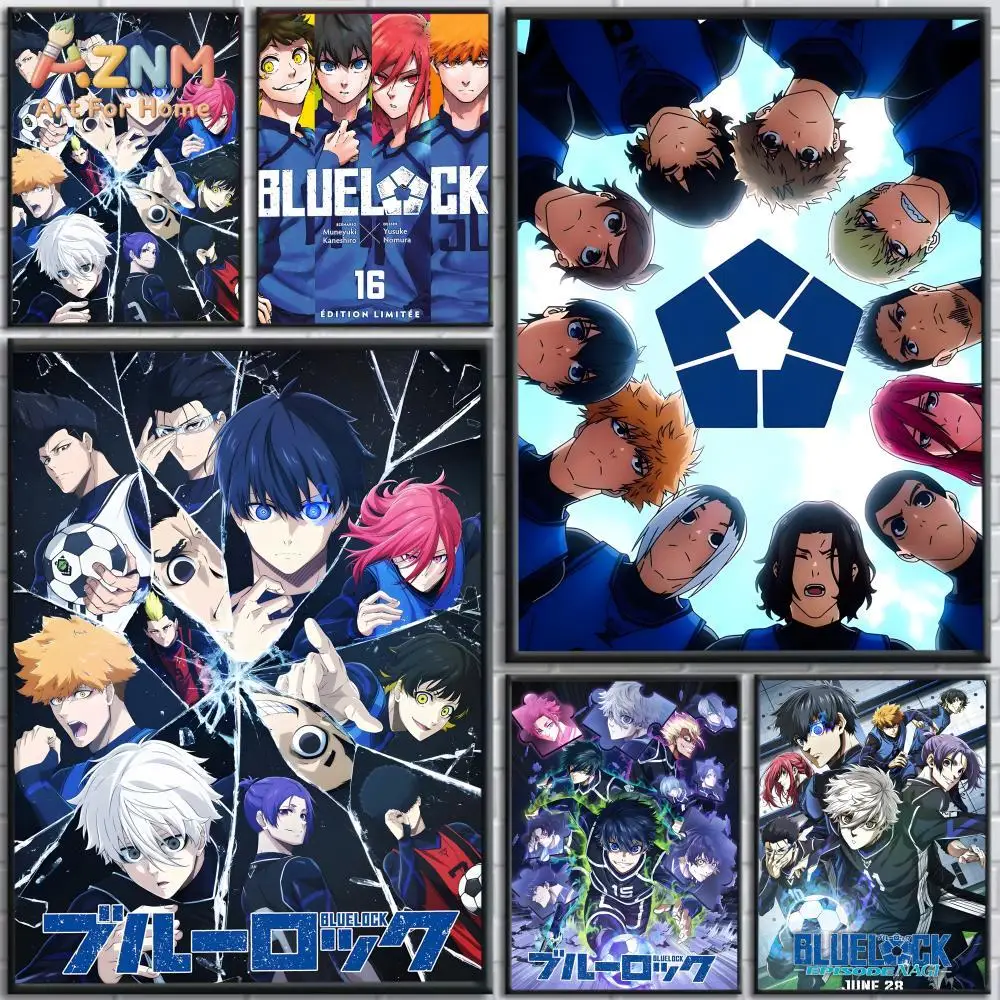 AZNM Blue Lock Anime Canvas Wall Poster Unframed Canvas Painting Football Manga Character Print Modern Bedroom Living Room Home