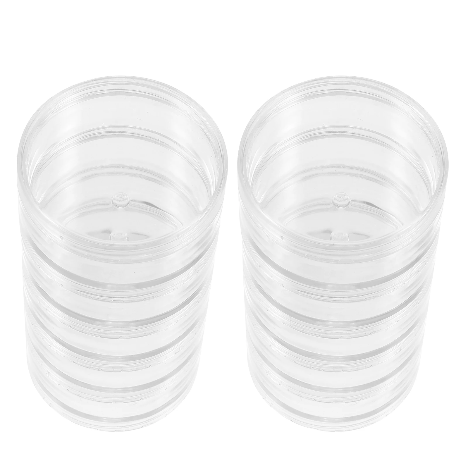

2 set 2 Sets Transparent Round Jewelry Storage Case Beads Button Box Desktop Organizer Display Gift Wedding Birthday Collection