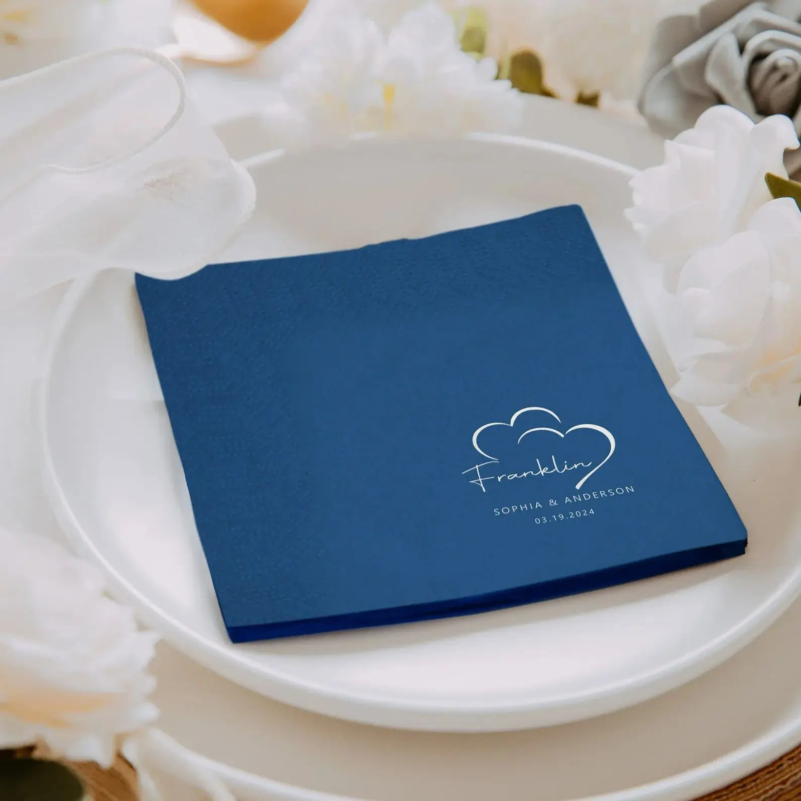 50 custom napkins, Exclusive party napkins, Wedding napkins, Love napkins, Personalised napkins