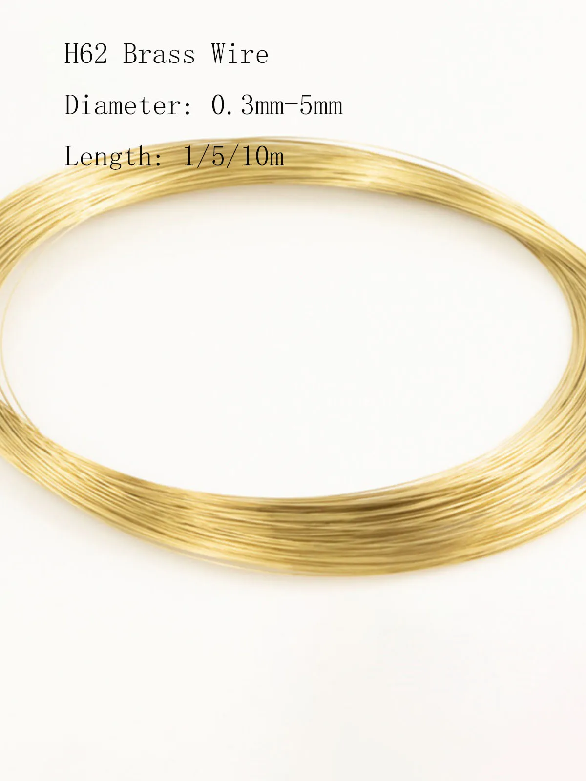 Soft H62 Brass Wire Solid Bare Copper Line Diameter 1.6/1.8/2/2.5/3/4/5mm Length 1/ 5 meterFor Wire/Cable/Jewellery/Craft DIY