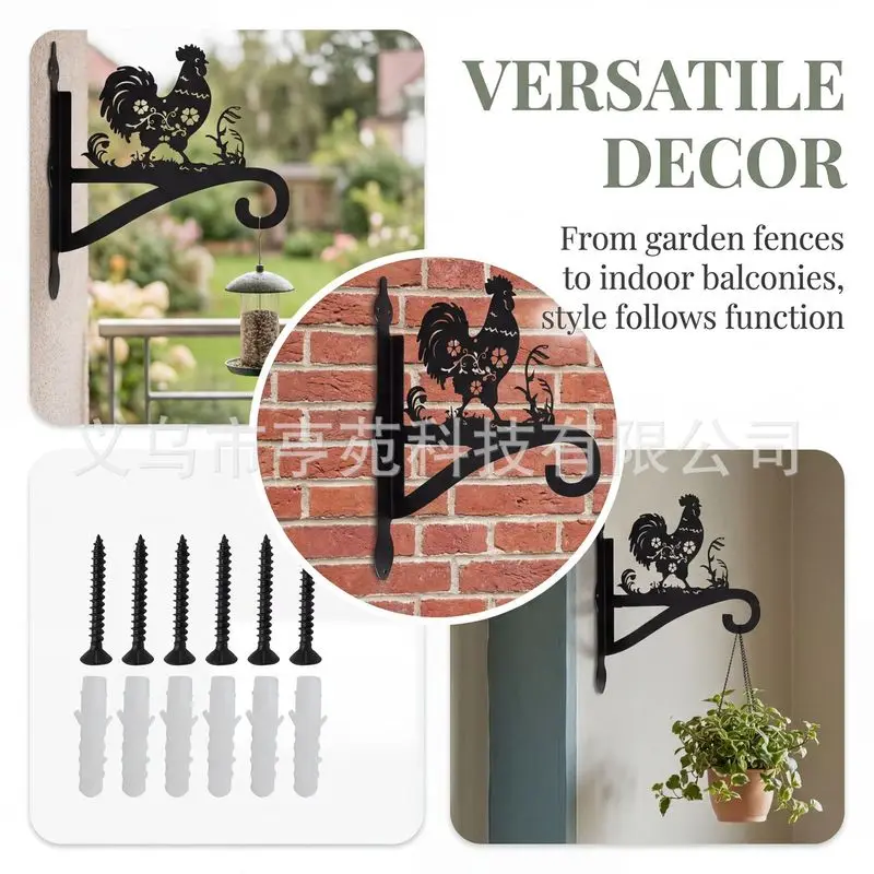 Hanging plant stand hook heavy-duty iron decorative gnome silhouette outdoor hanging basket flower pot hook indoor clothes rack