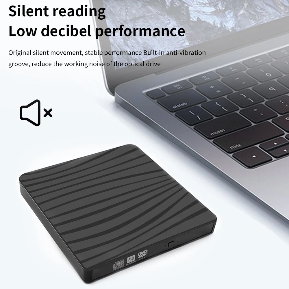 TISHRIC pembaca pembakar DVD, USB 3.0 eksternal CD dan DVD Player RW DVD CD Writer Drive eksternal untuk Laptop Desktop