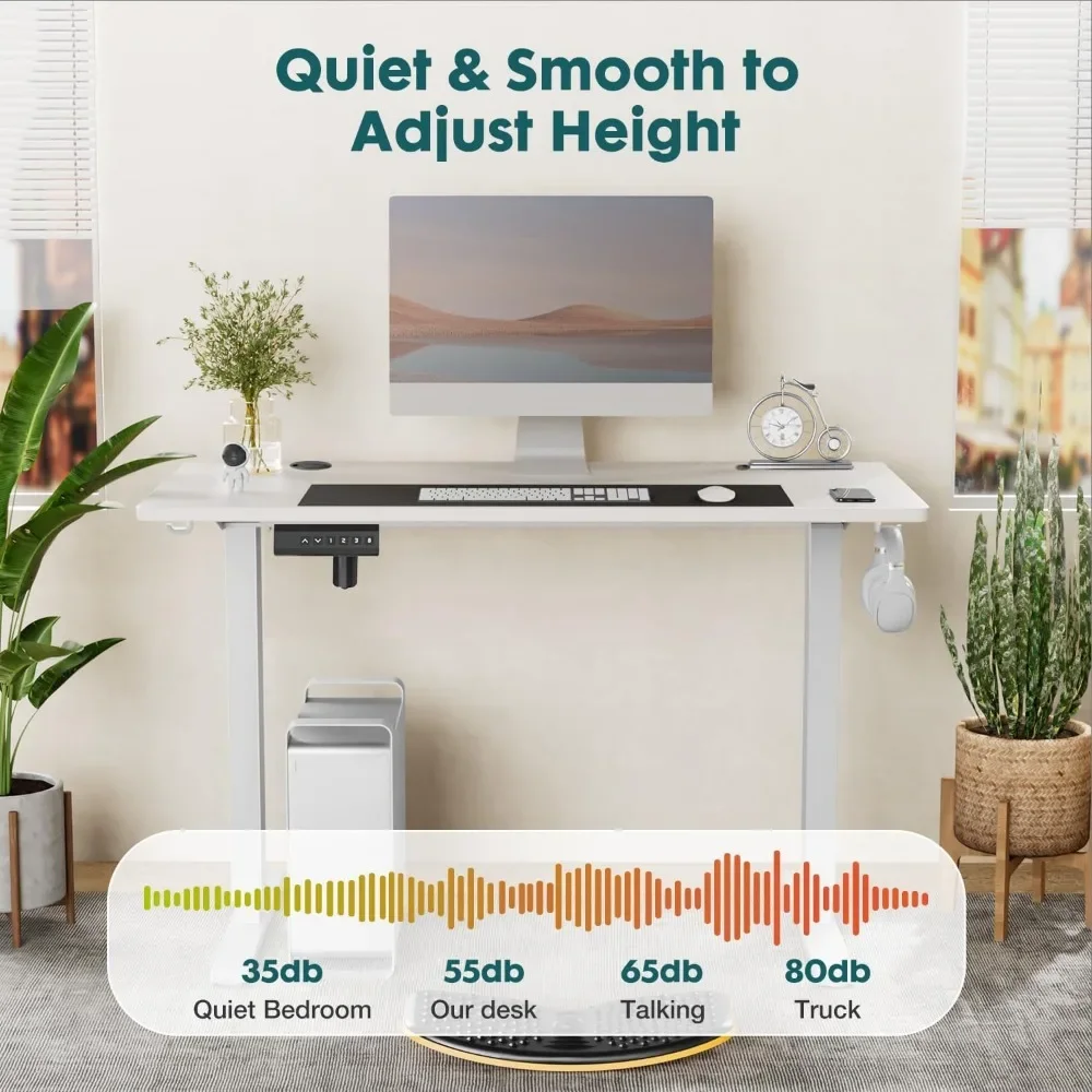 Mesa de ordenador eléctrica de altura ajustable para sentarse, escritorios ascendentes ergonómicos de 40x24 pulgadas