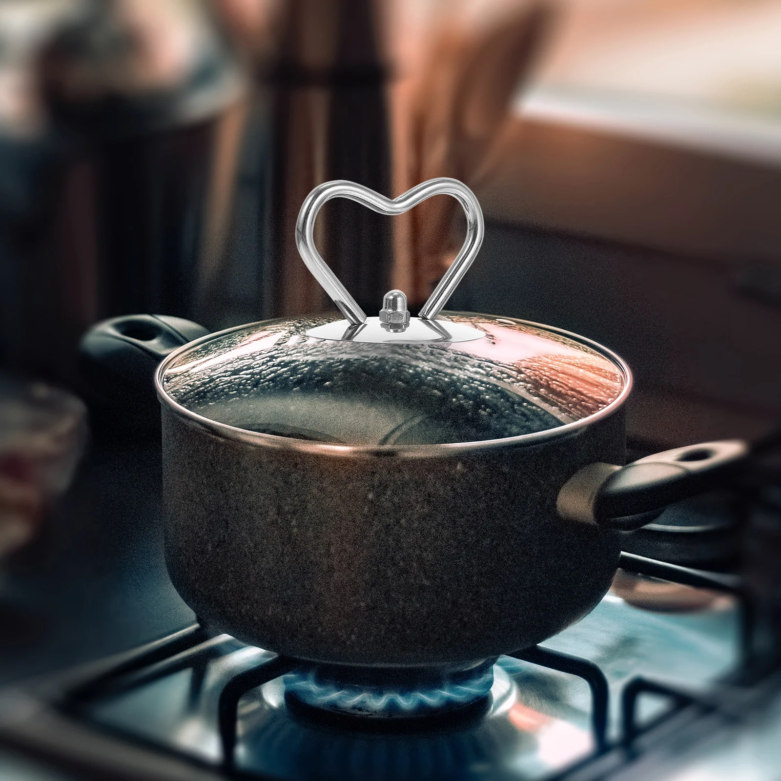 

6Pcs Pot Lid Knob Stainless Steel Replacement Cover Handle Anti-Scald Heat Resistant Pan Lid Grip Comfortable Hold