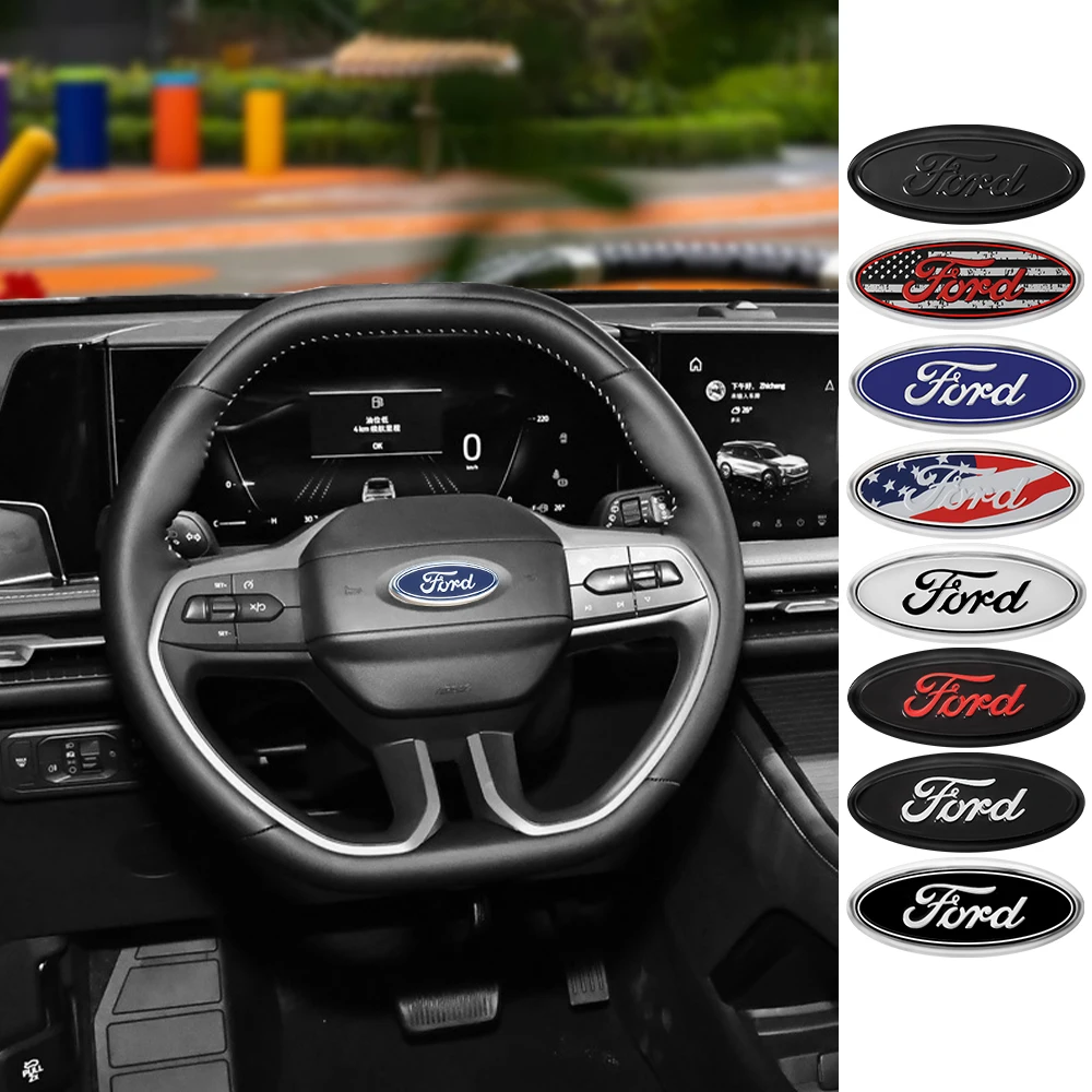 

Car Styling Steering Wheel Center Emblem Sticker Center Cover For Ford Fiesta Mondeo Explorer Escape Shelby Fusion Mk5 Mk7 Kuga