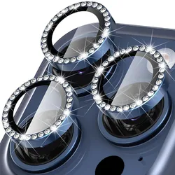 1 Set Luxury Bling Diamond Metal Glass Camera Lens Protector For IPhone 15 14 13 11 16 Pro Max Plus 12 Mini i16 Ring lens Cover