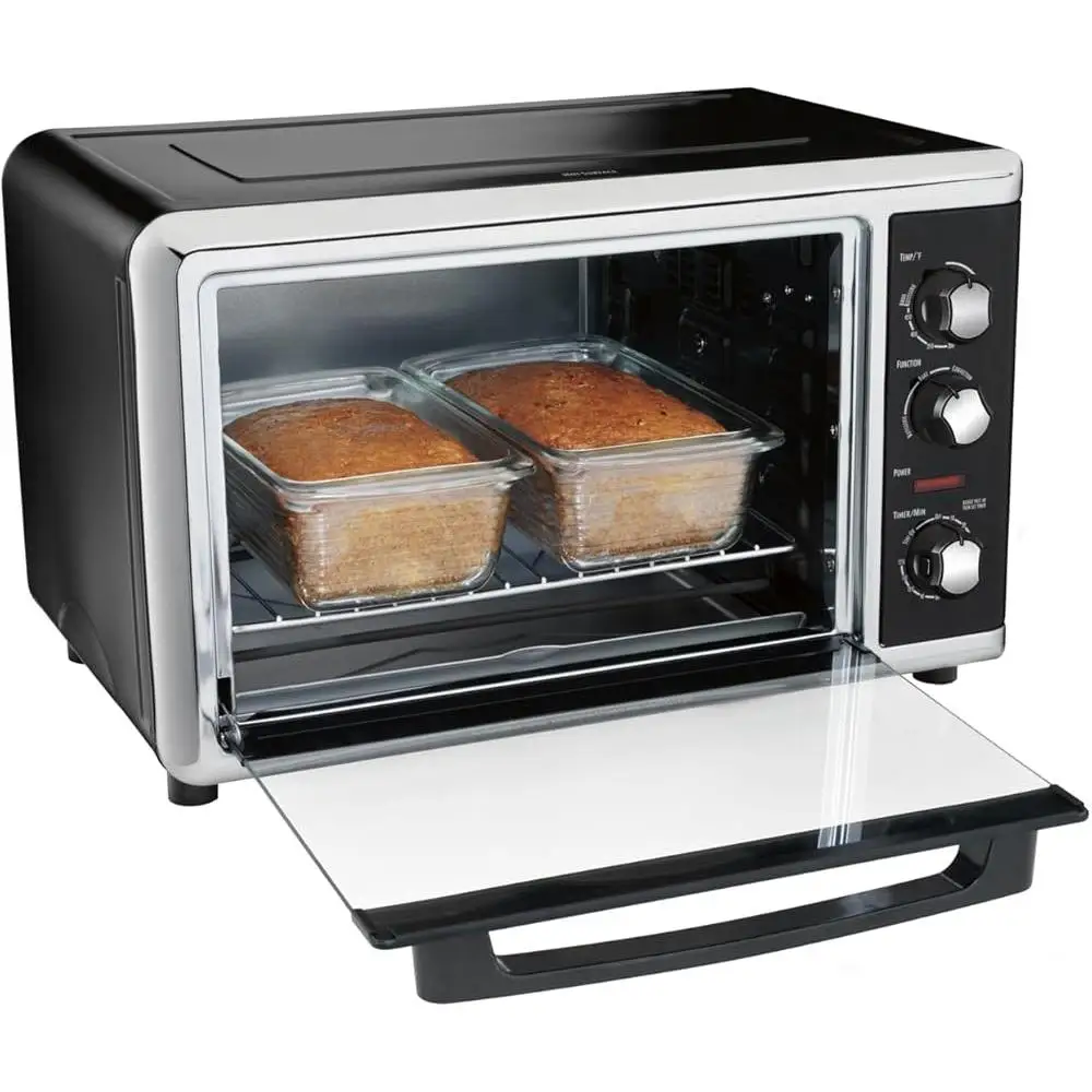 سعة كبيرة جدًا لفرن الحمل الحراري على سطح الطاولة، مشواة خبز المقالي اللاحم، رف 2 ساعة، إيقاف تلقائي للطهي الموقت