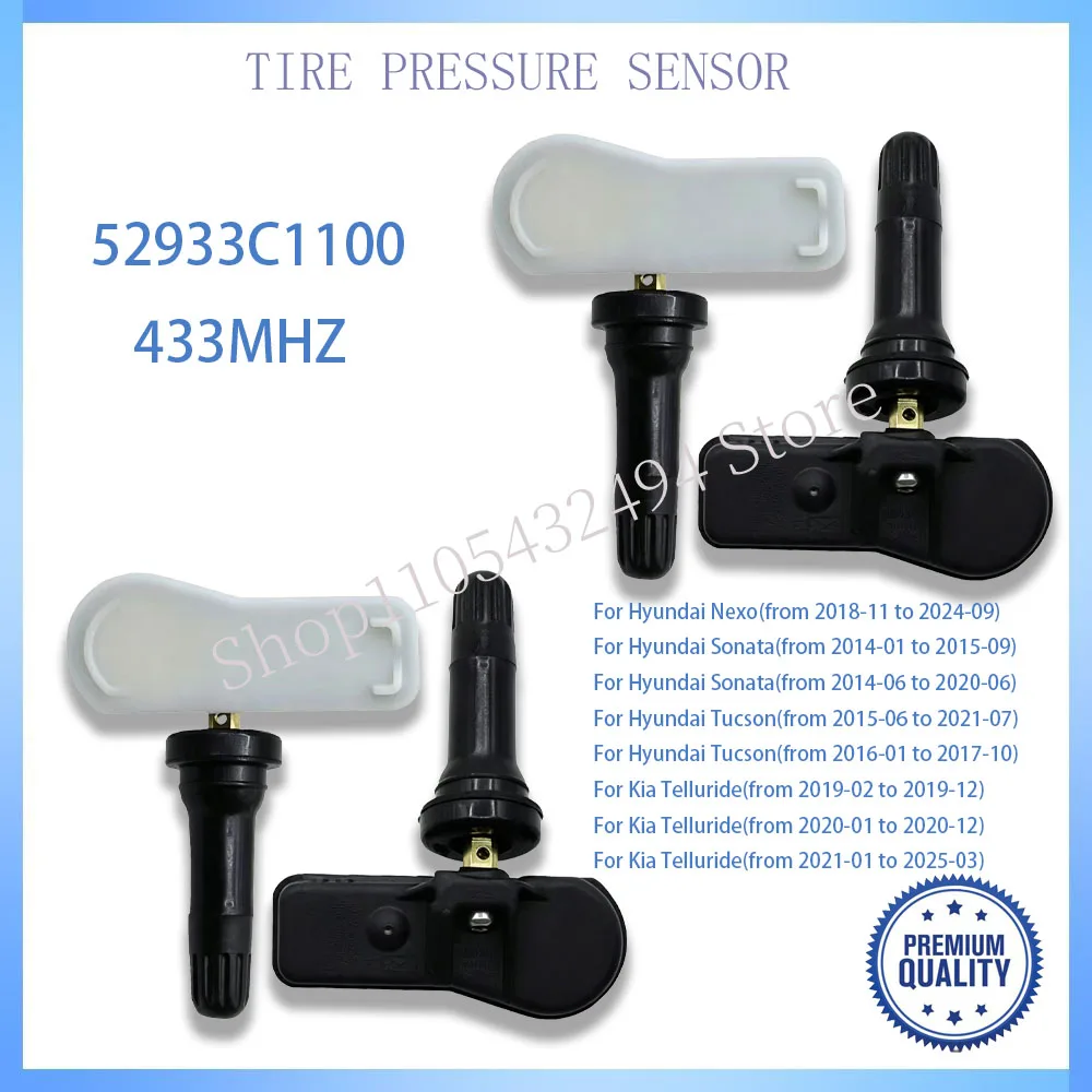 

Tire Pressure Monitor Sensor TPMS 52933C1100 52933-C1100 For Hyundai Creta IX25 Tucson I40 IX35 Sonata 2014-2018 Tucso 433MHZ