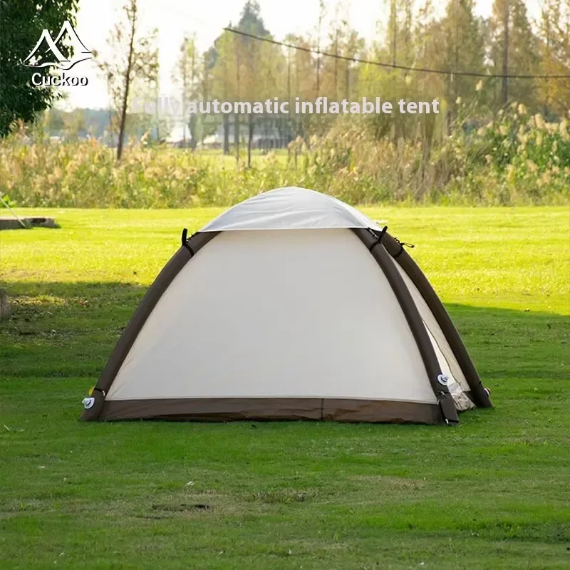 One-Click Quick-Opening Lightweight Outdoor Camping Tent Rainproof Sunshade for Small Families Made of Oxford Material