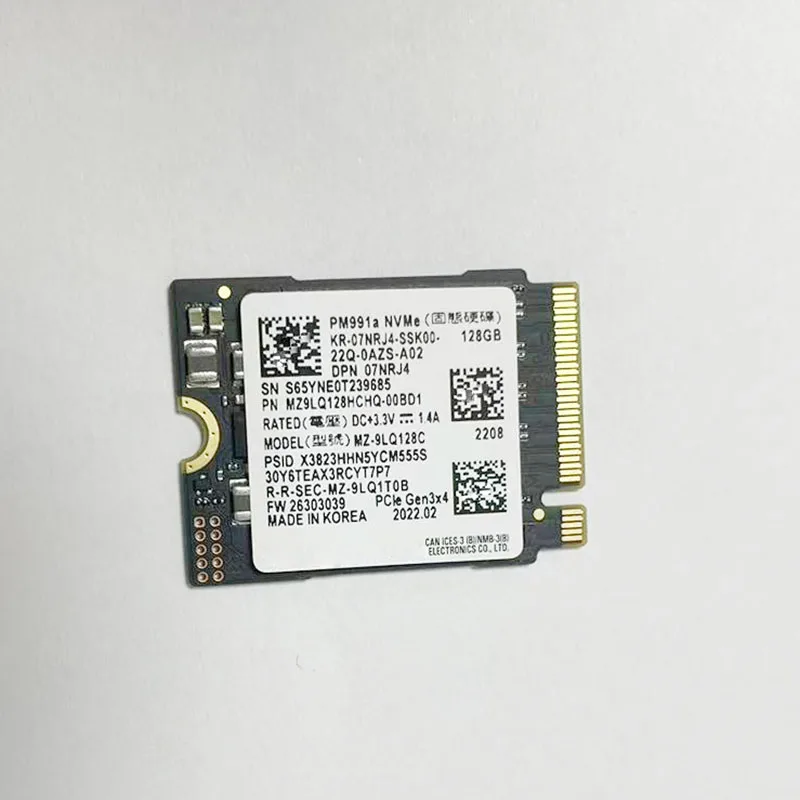 PM991A 128G 2230 M.2 محرك الحالة الصلبة الداخلي PCIE3.0x4 NVME SSD يستخدم لكاميرا Surface Pro 7+ Steam Deck ذاتية الصنع cfe