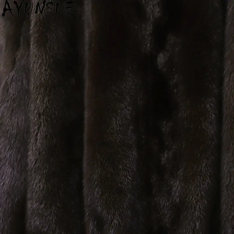 AYUSNUE Luxuriöser Echter Nerzmantel für Damen Winterkleidung Kurzer Stil Jacke Neu in Mänteln Natürlicher Ganzer Nerz Шуба Женская