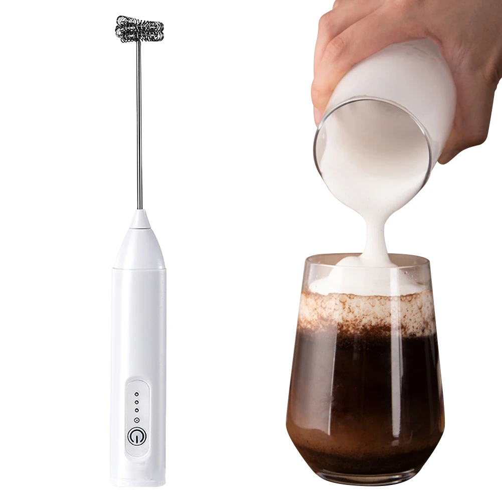 Mini Milk Frother Electric Handheld Blender Rechargeable Automatic Rotary Egg Beater Portable Coffee Cappuccino Creamer Stirrer