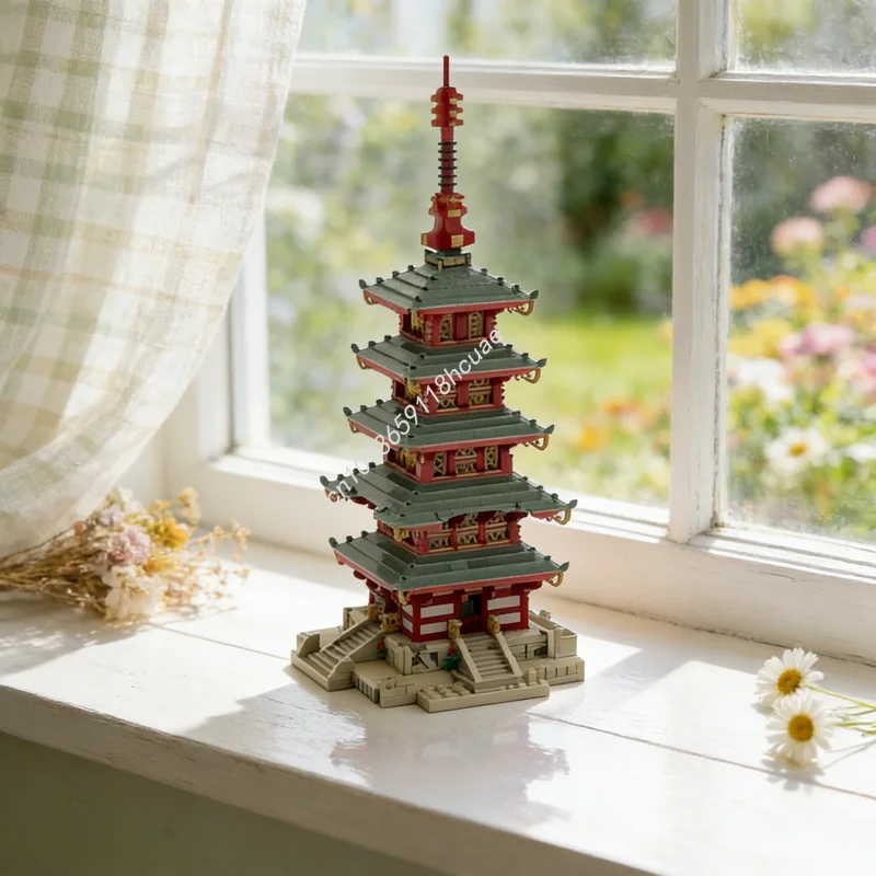 

11478 деталей MOC Диорама Азиатская пагода, модульная модель городской улицы, конструктор, игрушка, рождественский подарок, кирпичики для детей