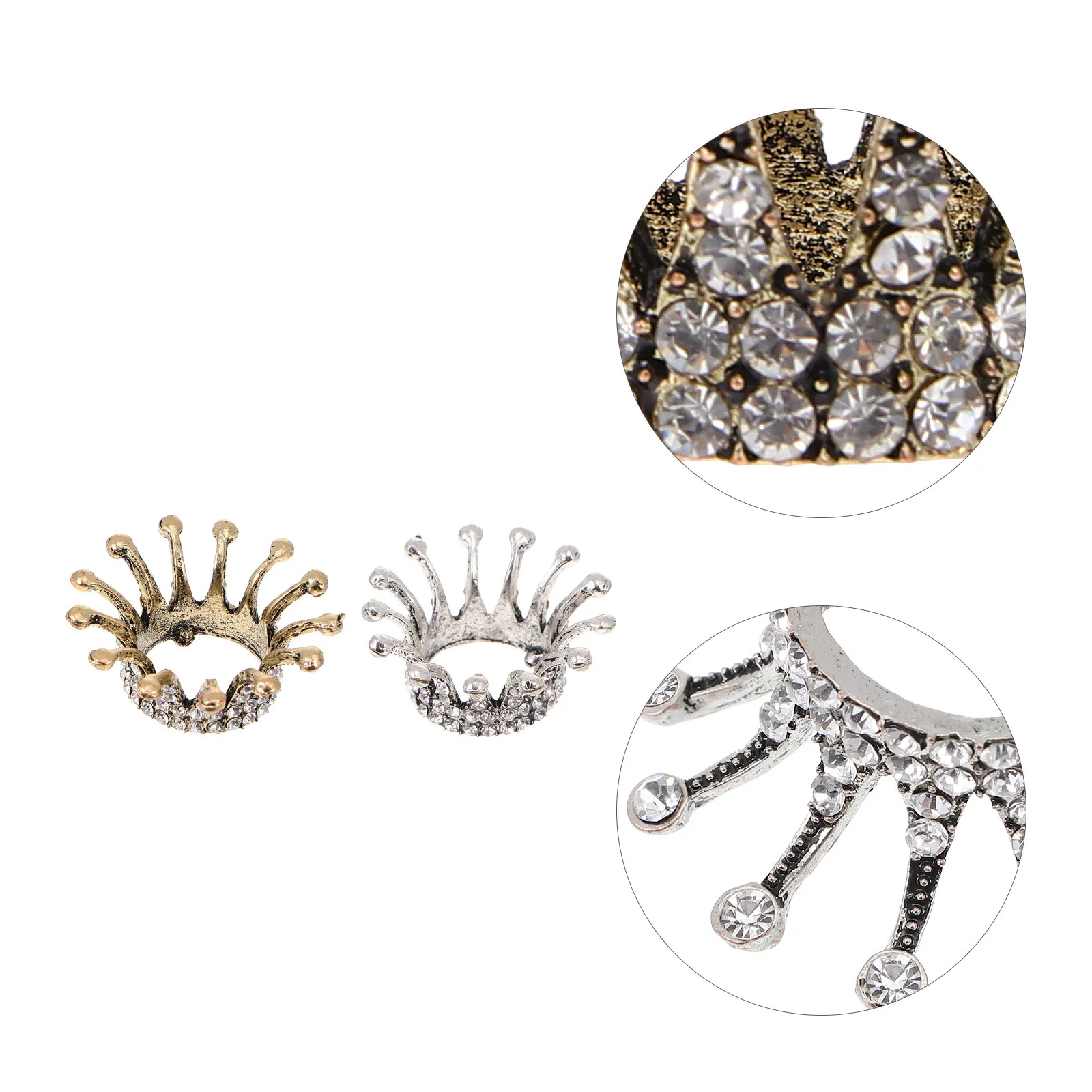 

2pcs Retro Crown Pen Holders Crystal Glass Nail Art Palette Manicure Accessory Color Mixing Bowl Brush Storage Rack Desktop