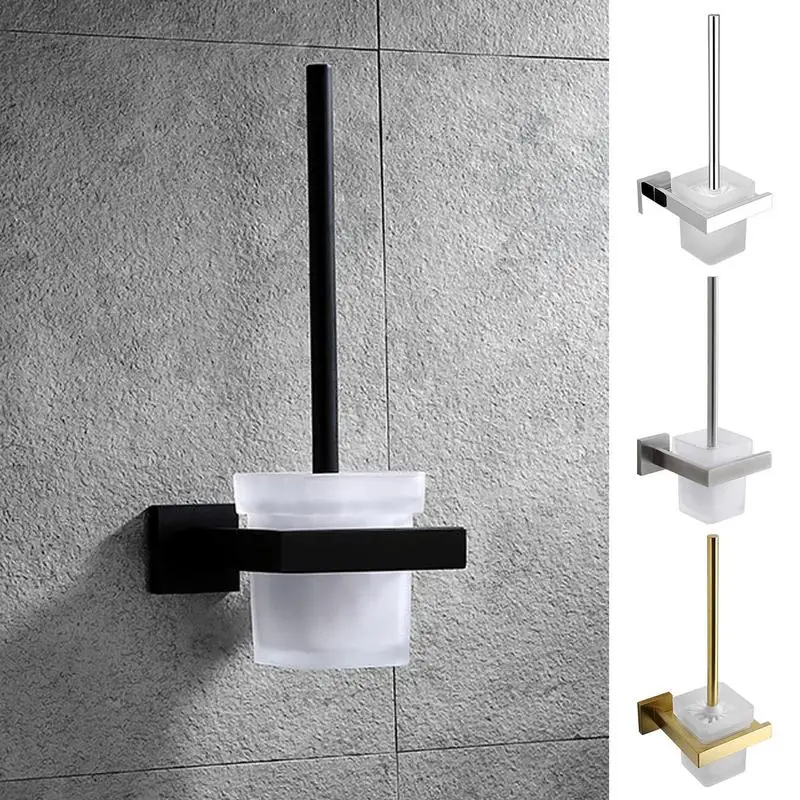 

Wall Mount Toilet Brush Flexible Long Bristles Toilet Brush Plunger With Holder Set Wall Hanging Silicone Toilet Brush Supplies