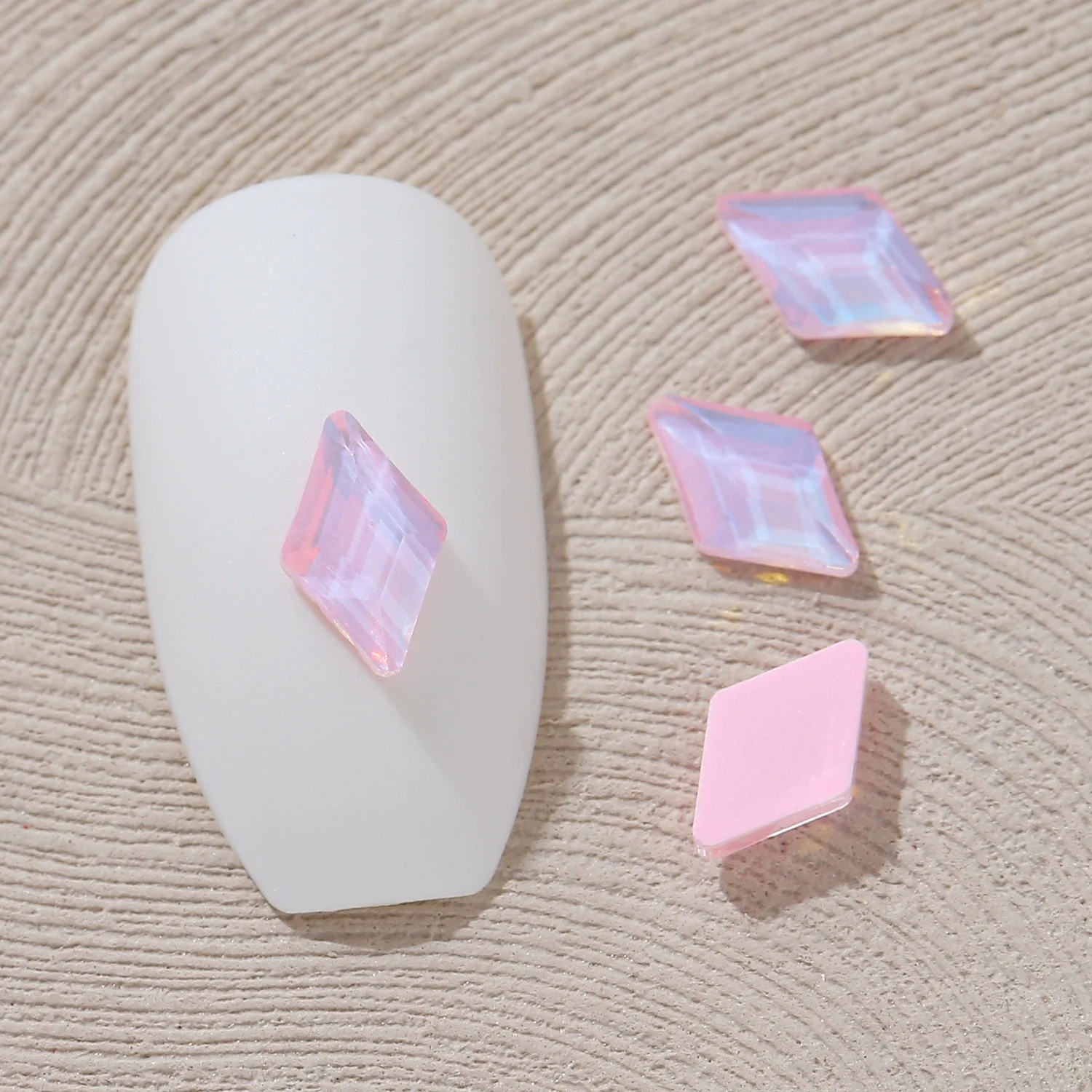 Opal Mocha Pink Mixed-Shaped Wholesale Flat bottom Nail Art rhinestones Self-Adhesive Shiny Glass Crystal 3D Nail Decoration