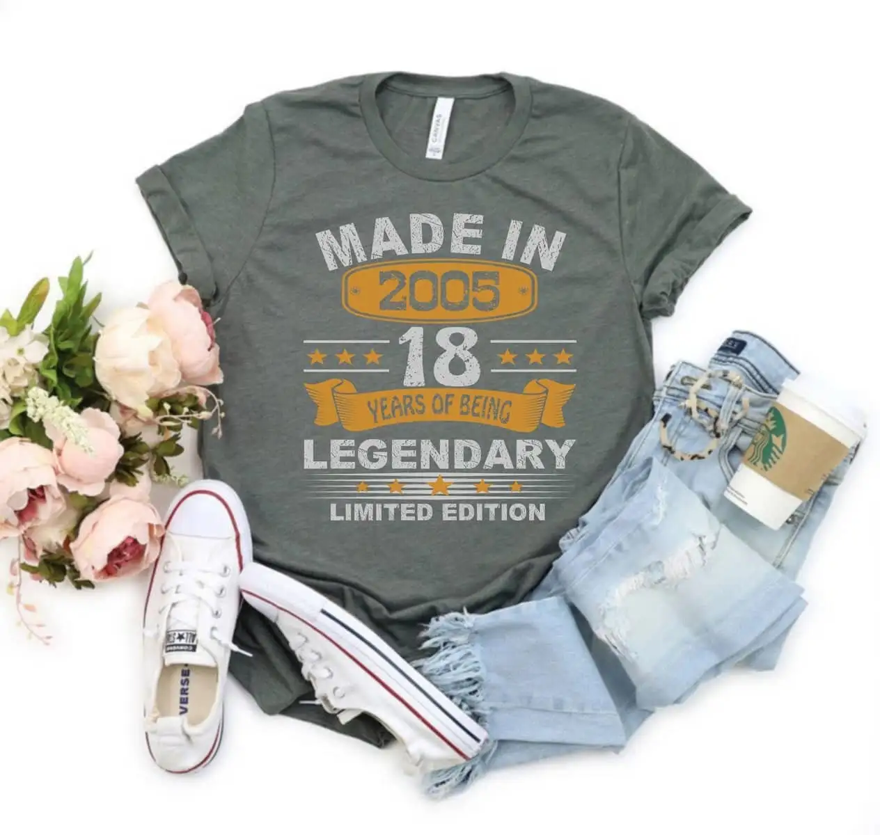 18Th Birthday T Shirt S For Her And Him Idea 18 Years Old Eighteen Born In 2005