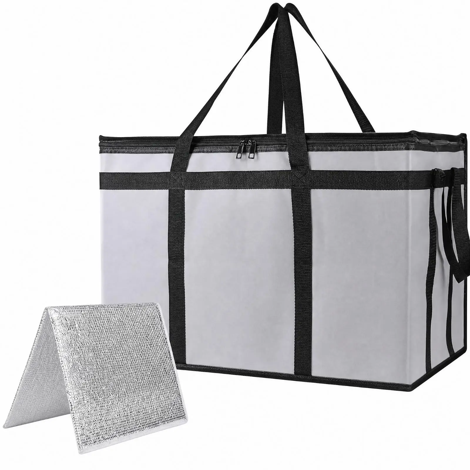 Portable Thermal Cooler Bag Foldable Insulated Chiller Carrier with Sturdy Base for Camping Beach Travel and Daily Use