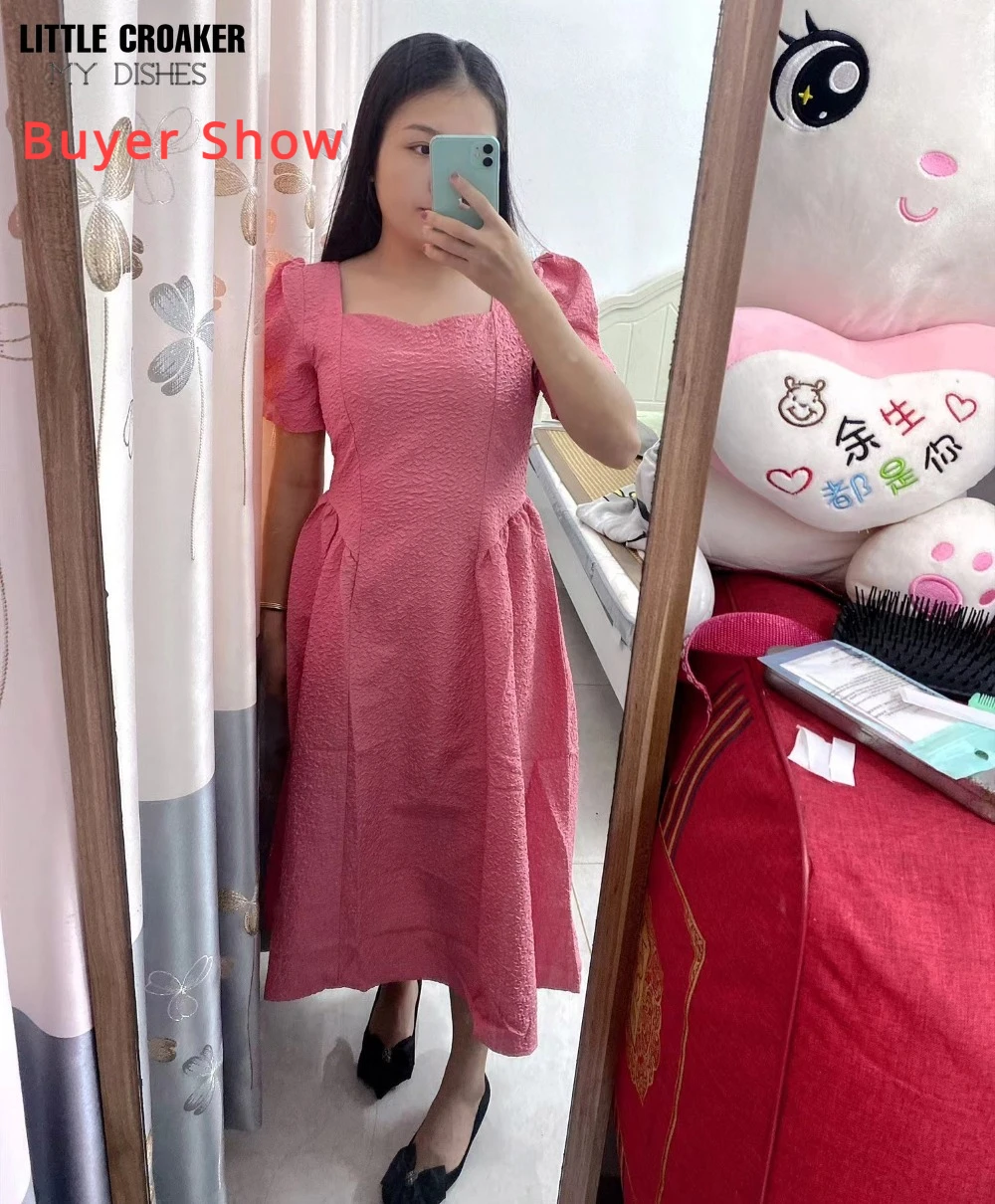 Youthful Prom Dress Vestido De 15 Mas Vendido Simple Puff Sleeve Hot Pink Cocktail Dress for Women