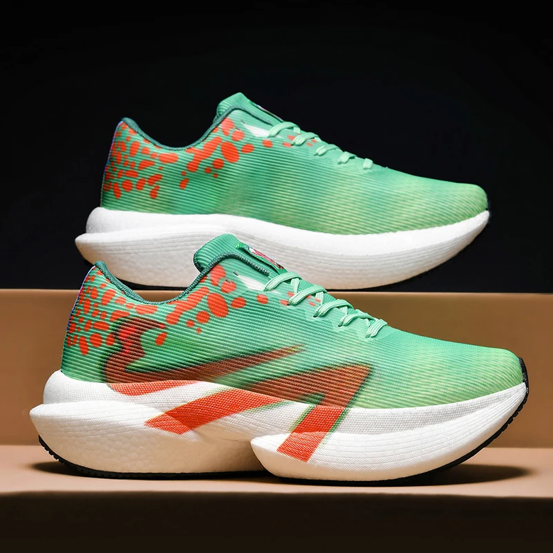Herren-Freizeitsportschuhe, farbenfrohe Laufschuhe mit Leopardenmuster und Farbverlauf, dicke Sohle, hohe Dämpfung, atmungsaktive Laufschuhe mit feinem Mesh-Material, rutschfest und abriebfest, ideal für Langstreckenläufe, Fitness-Training, tägliche Anlässe und Reisen, trendige Unisex-Schuhe. – Detail 22