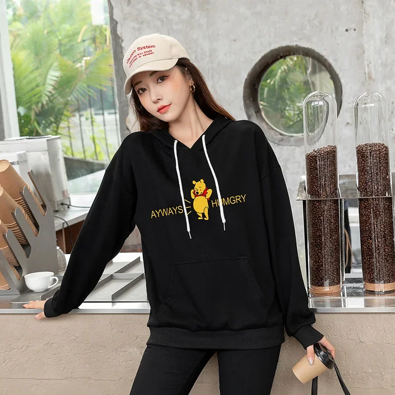 Disney Winnie The Pooh Sweater Women\'s 2022 New Spring and Autumn Loose Fashion Top Anime Hoodies Streetwear Women