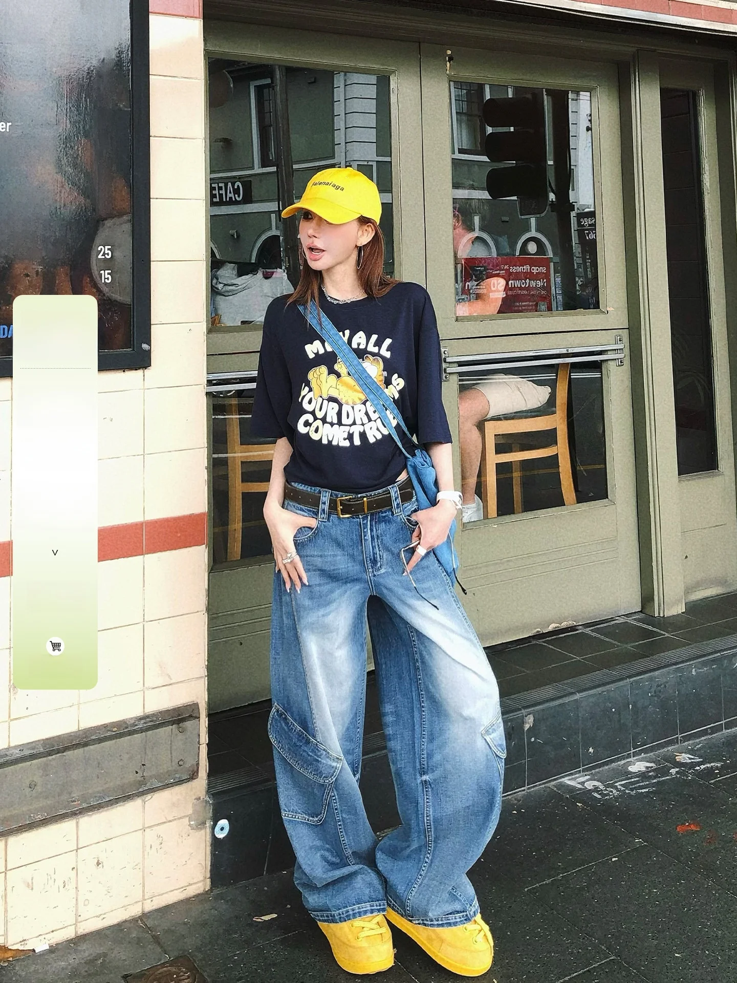 

Lililiwj Original American Sle Workwear Wide Leg Denim Jeans Heavy Wa Cotton 80% Fem Floor-Length Knife Jeans