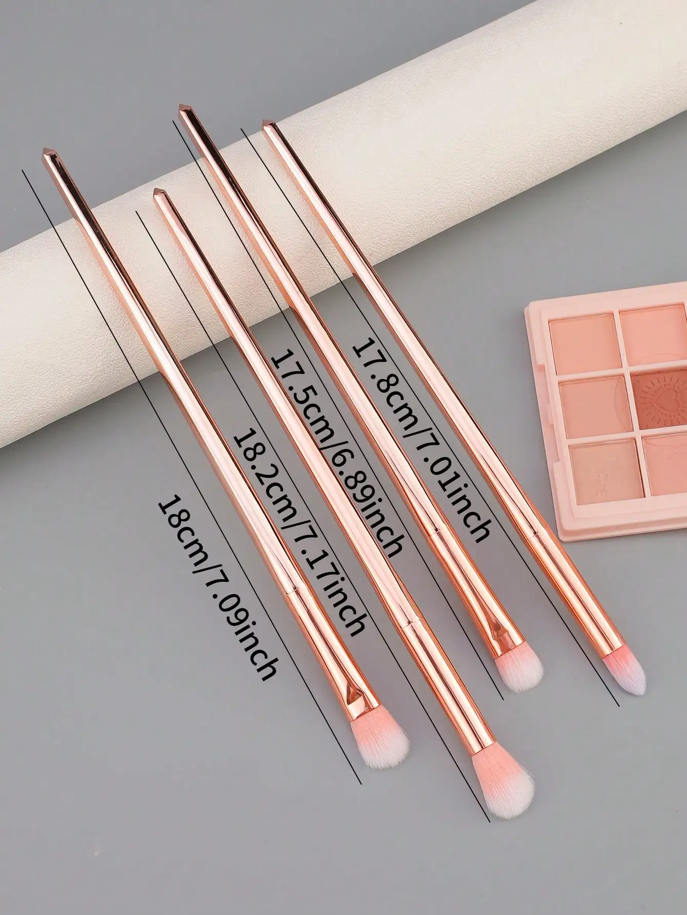 4-Piece Professional Makeup Brush Set, Including a Foundation Brush, a Blush Brush, and an Eyeshadow Brush