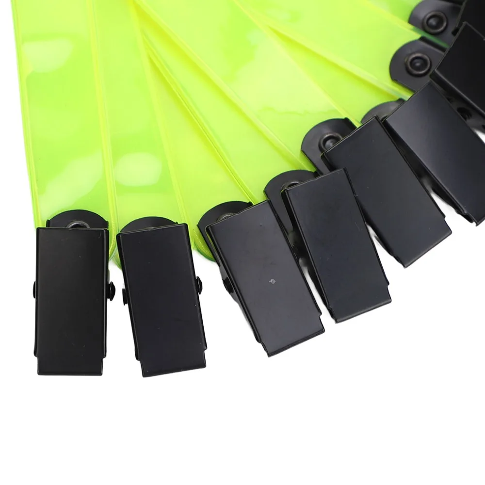 12PCS Durable Fluorescent Reflective Trail Markers PVC Iron Clips Tracking Marks Clip On Trail Markers for Camping