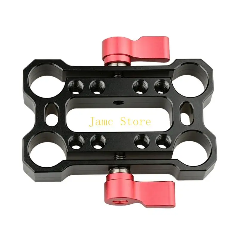 LX0B Aluminum 15Mm Pipe Clamp Four Hole Mount 1/4Inch Thread Sliding Block