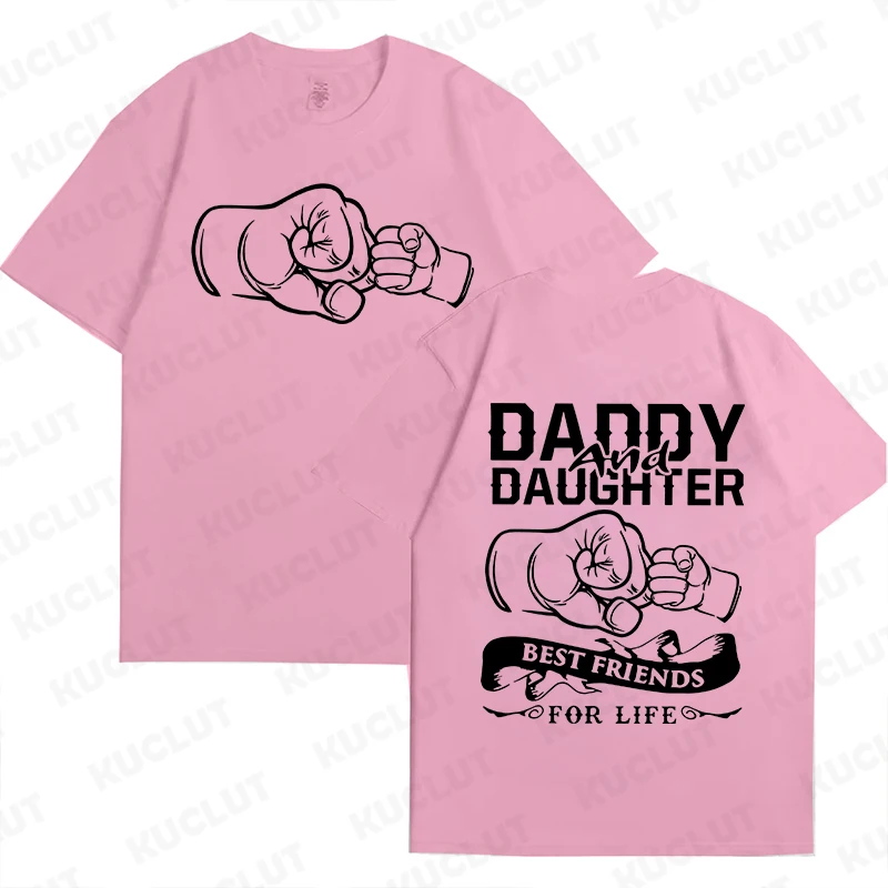 Fashion Family Matching Outfits Daddy and Daughter T-Shirts Oversized Tops Father\'s Day Gift Short Sleeve Tees Kids Clothing