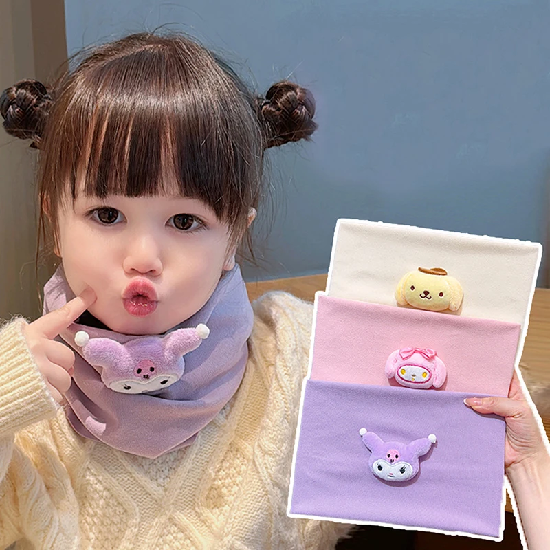 Sanrio Scarf Anime Cartoon Kuromi Cinnamoroll My Melody Cute Baby And Children Warm, Windproof, Soft And Comfortable Scarf Gift