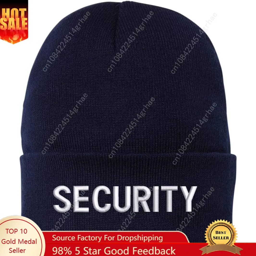 

Security Embroidered Beanie Warm Winter Watch Cap Security Guard Officer Uniform Outdoors Hat
