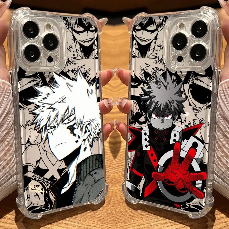 Katsukis My Heros Bakugos Academias- Phone Case Clear For iPhone 17 16 14 15 11 12 13 Pro Max 16E Plus 17Air Soft Silicone Cover