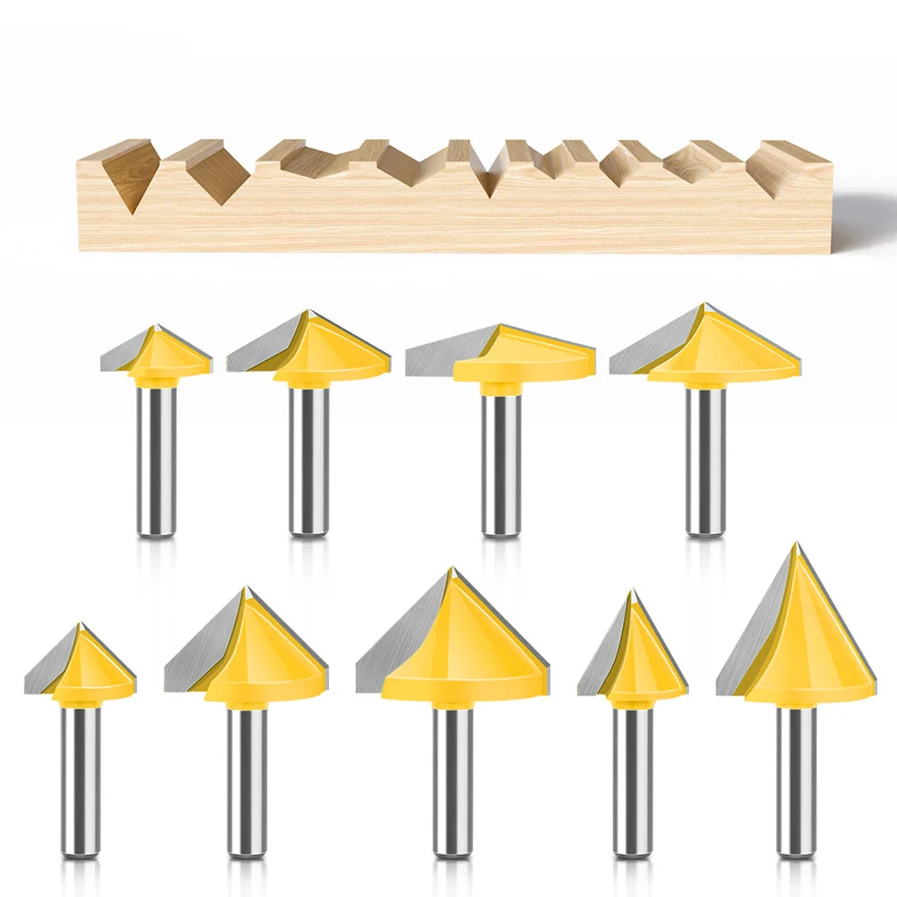 

8 мм ручка 60 90 120 150 градусов 3D фреза V-образный фрезер 3D фреза гравировальный станок резак деревообрабатывающие инструменты