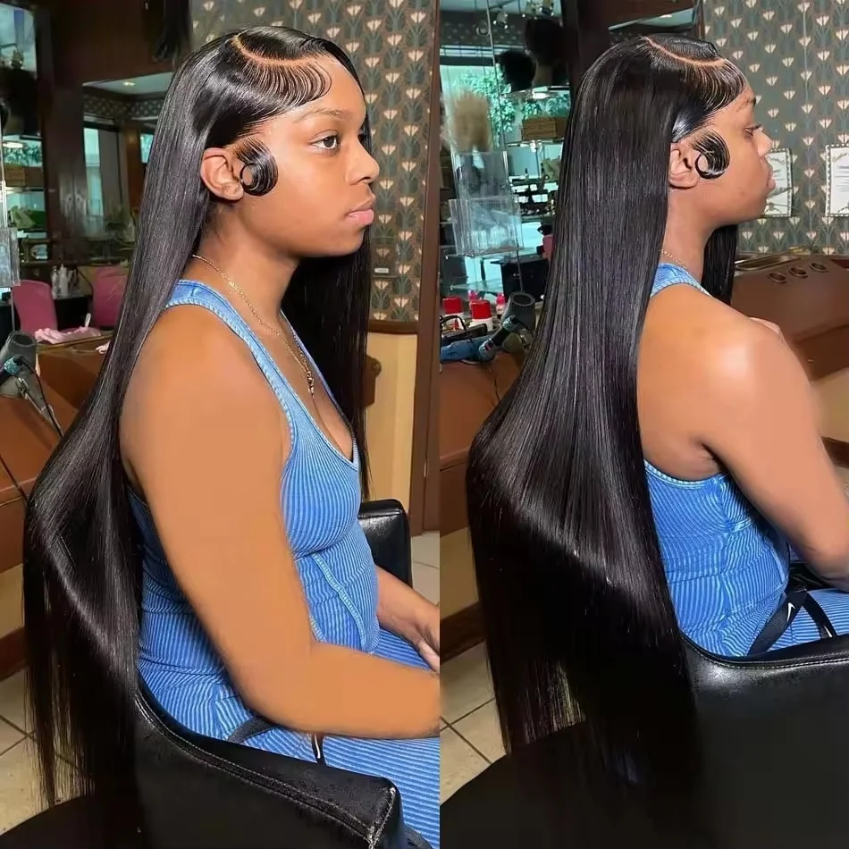 

30 40 Inch 220 Density Bone Straight 13x6 HD Lace Frontal Wig 13x4 Transparent Lace Front Pre Plucked 100% Human Hair For Women