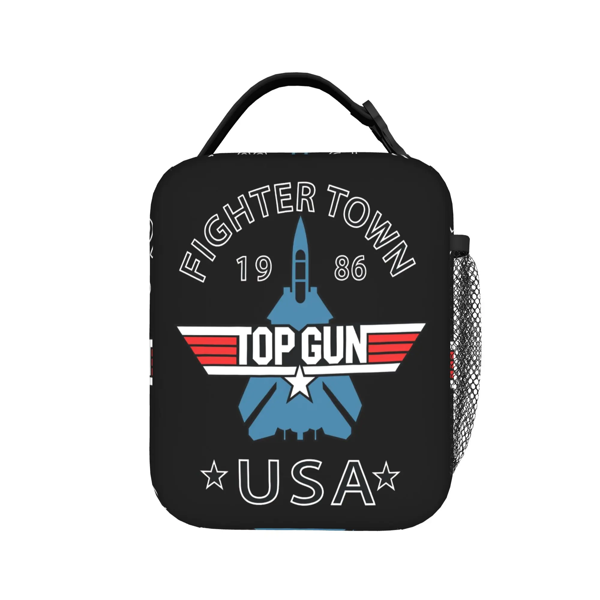 Top Gun 40th Anniversary F-14 Fighter Lunch Bag  Portable Insulated Lunch Box Adult Outdoor Picnic Retro Thermal Tote Handbags