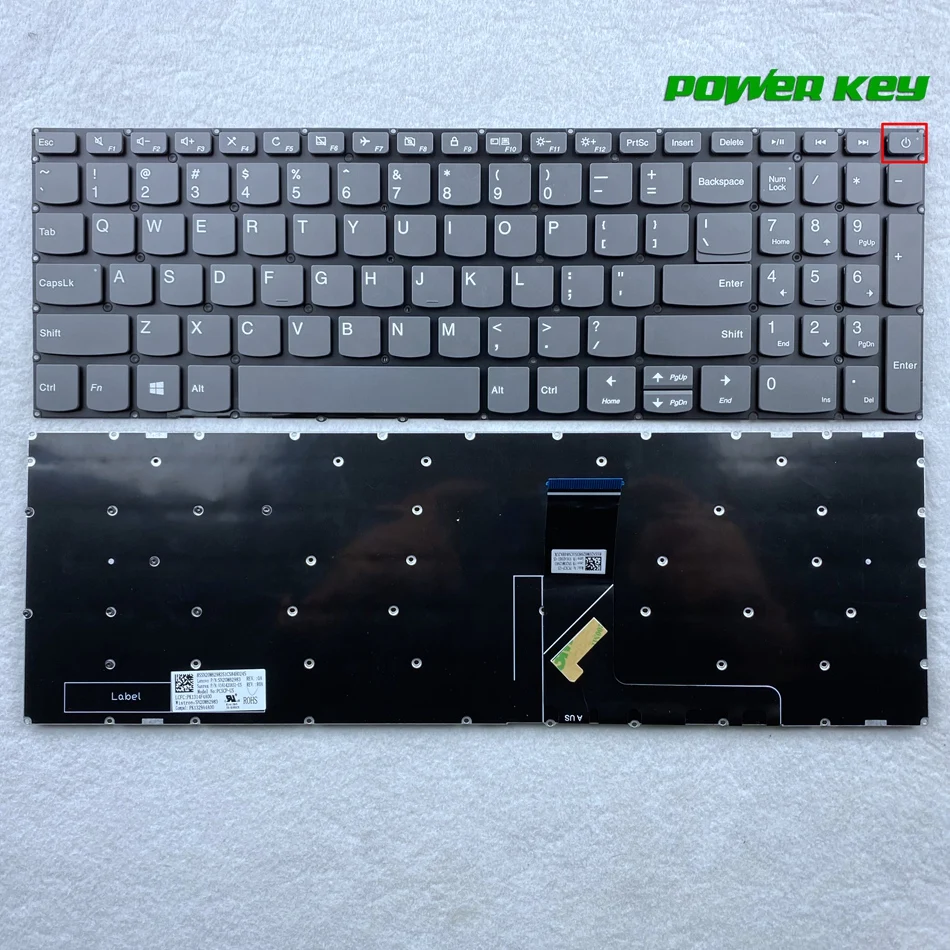 US Keyboard for Lenovo IdeaPad 330S-15 330S-15ARR 330S-15AST 330S-15IKB 330S-15ISK 7000-15 Power Key US Layout