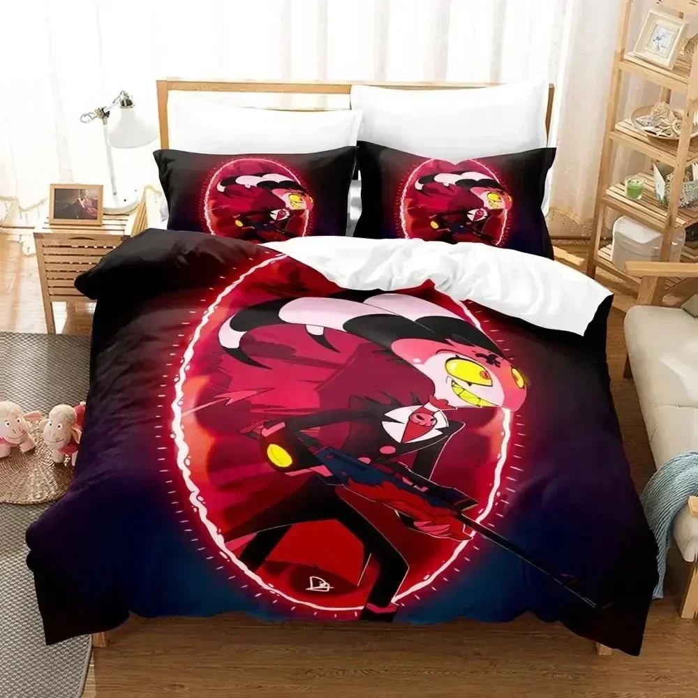

New Print Anime Helluva Blitzo Boss Bedding Set Duvet Cover Bed Set Quilt Cover Pillowcase Comforter king Queen Size Boys Adult