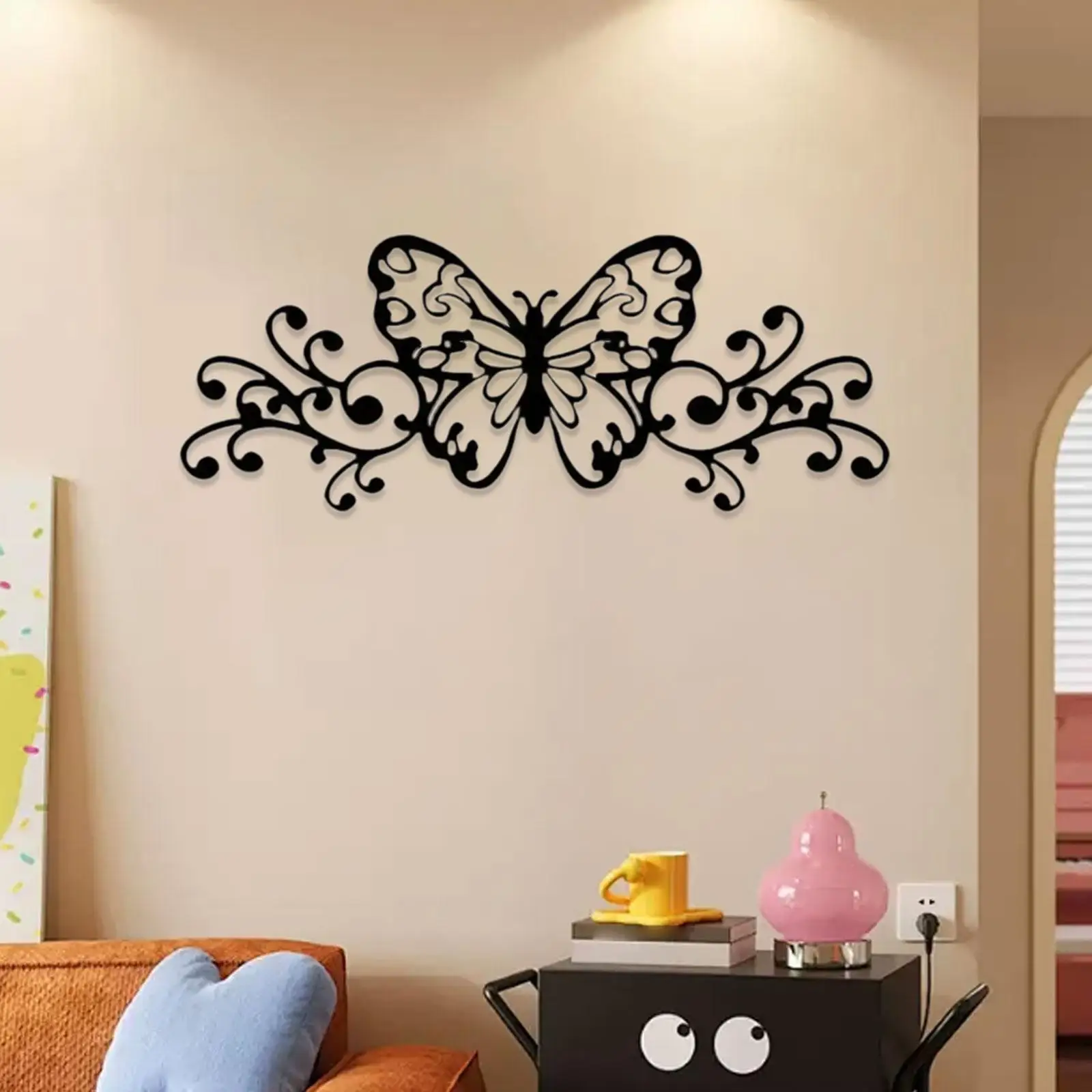 

Butterfly Decoration 3D Butterfly Rustic Iron Metal Flower Wall Decor for Living Room Bedroom Farmhouse Home Wall Decoration