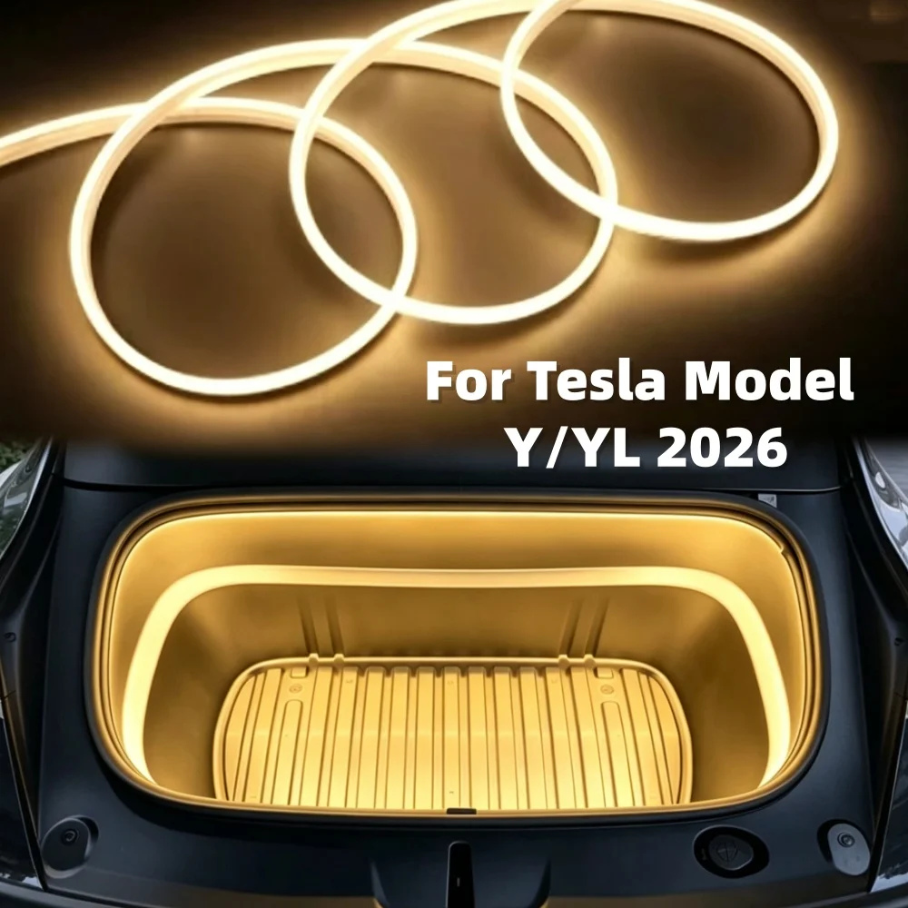For Tesla Model Y/YL Juniper 2026 Car Front Trunk Decorative Fitting Modification Light Atmosphere Lights LED Light Bar