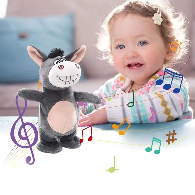 Walking Donkey Stuffed Toy Stuffed Talking Toy Talking Stuffed Animal Interactive Musical Toys Soft Sensory Learning Development