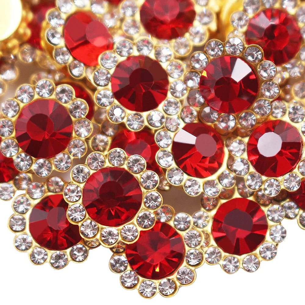 8mm-12mm Sonnenblumen Nähen Klaue Strass Kristalle Glas Perlen Knöpfe Steine Nähen Auf Strass für Kleidung Nähen zubehör – Detail 5