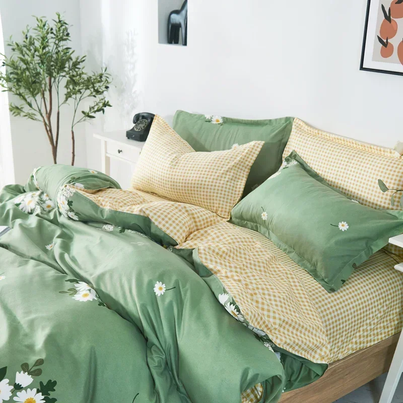 

2/3 pcs Cartoon Print Duvet Cover Bedding Set With Pillowcase Cute Beautiful Comfortable for Bedroom Single Double Size No Sheet