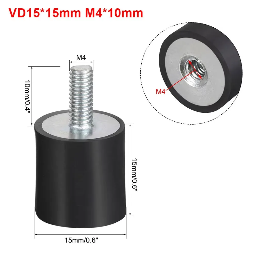 1Pcs New M4 M5 M6 M8 Rubber Shock Absorber Anti-vibration Male Thread Damper Mount VD Type Bobbin Mount Isolator For Boat Car